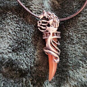 Tribal Wolf  Cord necklace
